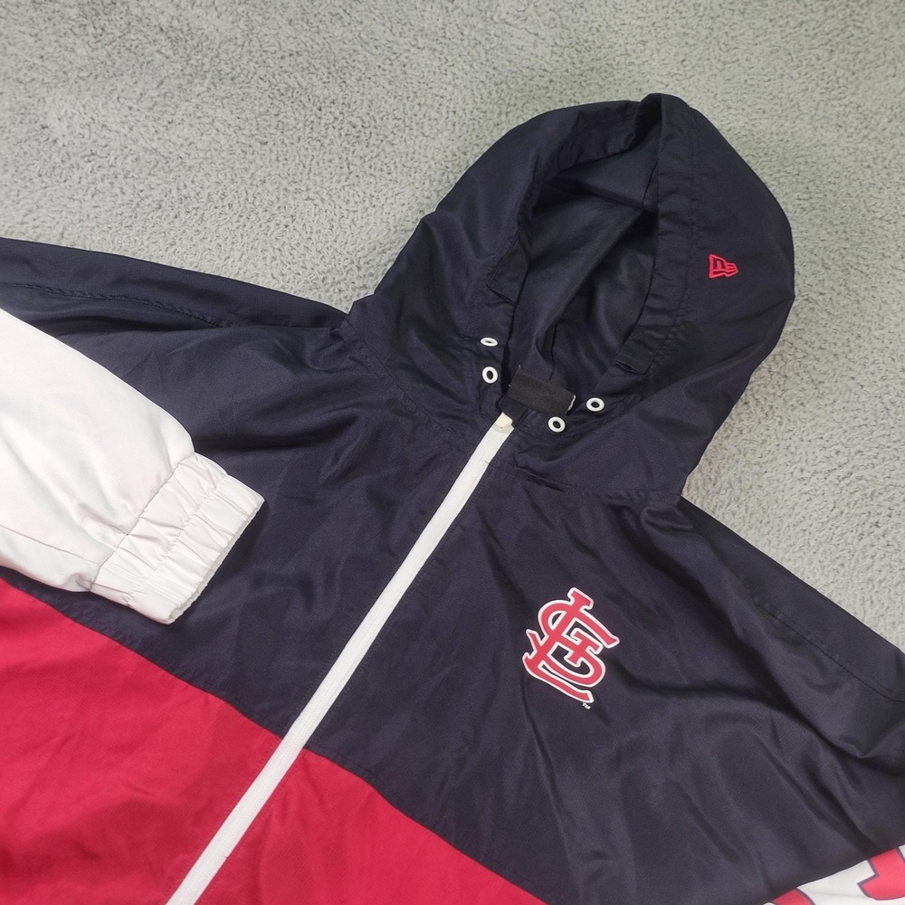 St. Louis Cardinals Jacket Mens 2XL Blue Full Zip MLB Baseball New Era Hooded